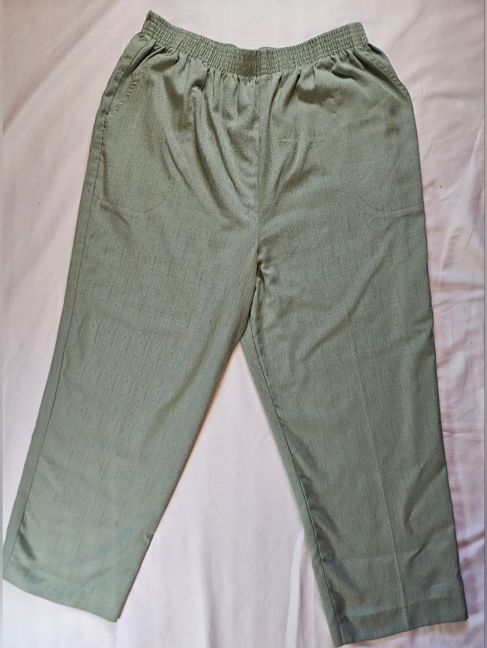 Sarah Bentley Woman Mint Green Elastic Waist Pull On Pants Size 18W